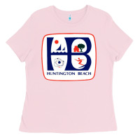 Bubblegum Pink Coat of arms of Huntington Beach Ladies Tee - PixelWave