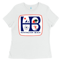 White Coat of arms of Huntington Beach Ladies Tee - PixelWave