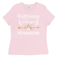 Bubblegum Pink happiness is being a mommom  cute mothers day gifts Ladies Tee - PixelWave