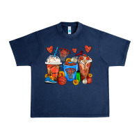 Navy Basketball Coffee Cups Urban Heavy Tee - FaDigitalArtStudio