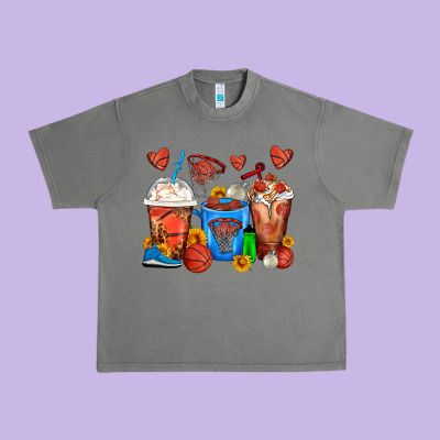 Basketball Coffee Cups Urban Heavy Tee Designed By Fadigitalartstudio