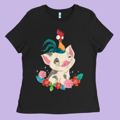 Moana Heihei Rooster Pua Flowers Graphic Ladies Tee Designed By Pixelwave