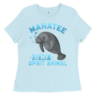 Baby Blue manatee gifts Ladies Tee - PixelWave