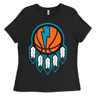 Black OKC Thunder Dreamcatcher 1 Ladies Tee - PixelWave