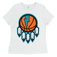 White OKC Thunder Dreamcatcher 1 Ladies Tee - PixelWave