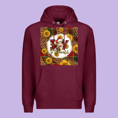 Joy To The World Christmas Cow Premium Hoodie Designed By Lillyallendesigns