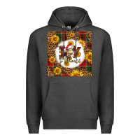 Charcoal Heather joy to the world christmas cow Premium Hoodie - LillyAllenDesigns