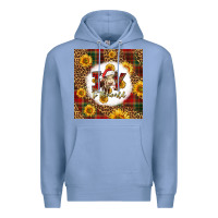 Colony Blue joy to the world christmas cow Premium Hoodie - LillyAllenDesigns