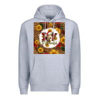 Heather Grey joy to the world christmas cow Premium Hoodie - LillyAllenDesigns