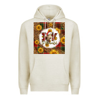Oatmeal Heather joy to the world christmas cow Premium Hoodie - LillyAllenDesigns