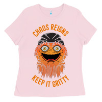 Bubblegum Pink chaos reigns keep it gritty Ladies Tee - PixelWave