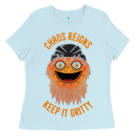 Baby Blue chaos reigns keep it gritty Ladies Tee - PixelWave