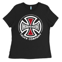 Black independent company cross skateboard Ladies Tee - PixelWave