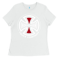 White independent company cross skateboard Ladies Tee - PixelWave