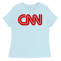 Baby Blue cnn media company Ladies Tee - PixelWave