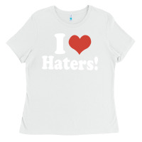 White i love haters Ladies Tee - PixelWave