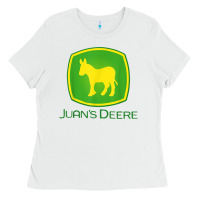 White Juan Deere Farmer Gardener Landscaper Funny Ladies Tee - PixelWave