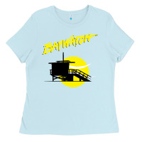 Baby Blue baywatch lifeguard tower sunset   baywatch Ladies Tee - PixelWave