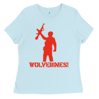 Baby Blue red dawn wolverines Ladies Tee - PixelWave