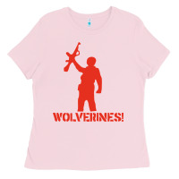 Bubblegum Pink red dawn wolverines Ladies Tee - PixelWave