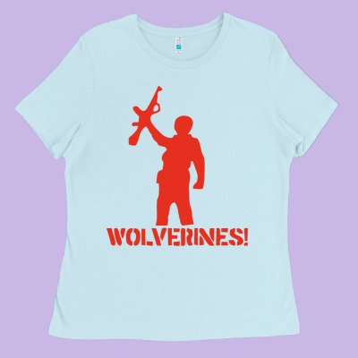 Red Dawn Wolverines Ladies Tee Designed By Pixelwave