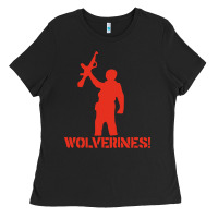 Black red dawn wolverines Ladies Tee - PixelWave