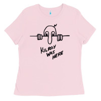 Bubblegum Pink Kilroy was here (on RedBubble) gift Ladies Tee - PixelWave