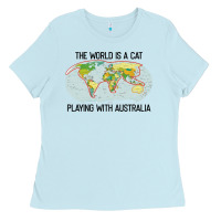 Baby Blue the world is a cat playing with australia 2020 shirt Ladies Tee - PixelWave