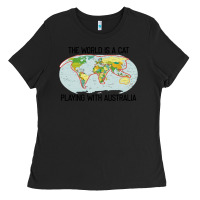 Black the world is a cat playing with australia 2020 shirt Ladies Tee - PixelWave