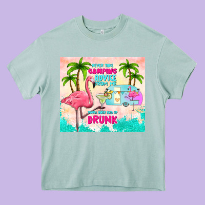 Never Take Camping Advice From Me Heavy Core Tee Designed By Tumblerdesignbyshophia