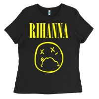 Black Grunge Rihanna Ladies Tee - PixelWave