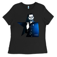 Black ringo starr 01 Ladies Tee - PixelWave