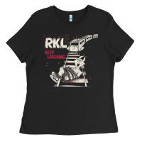 Black RKL Keep Laughing Essential Ladies Tee - PixelWave