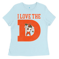 Baby Blue i love the d broncos football quote Ladies Tee - PixelWave