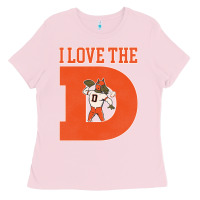 Bubblegum Pink i love the d broncos football quote Ladies Tee - PixelWave