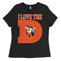 Black i love the d broncos football quote Ladies Tee - PixelWave