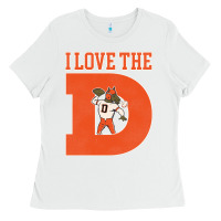 White i love the d broncos football quote Ladies Tee - PixelWave