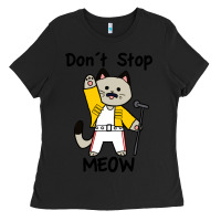 Black Don´t Stop Meow Ladies Tee - PixelWave