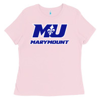 Bubblegum Pink marymount university vectorized Ladies Tee - PixelWave