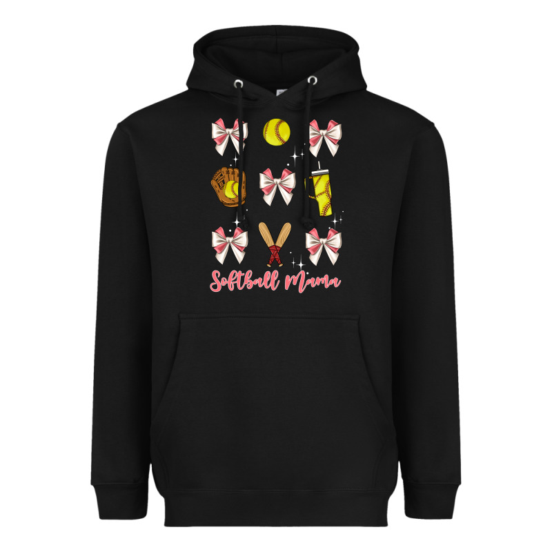 Softball Coquette Bow Heavyweight Hoodie by JahusDesignShop | Teevron