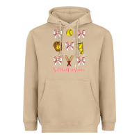 Mushroom softball coquette bow Heavyweight Hoodie - JahusDesignShop