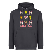 Smoke softball coquette bow Heavyweight Hoodie - JahusDesignShop