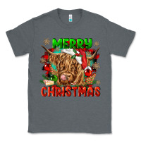 Charcoal Heather merry christmas cow Classic Tee - CowGirlArtShop