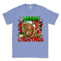 Colony Blue merry christmas cow Classic Tee - CowGirlArtShop