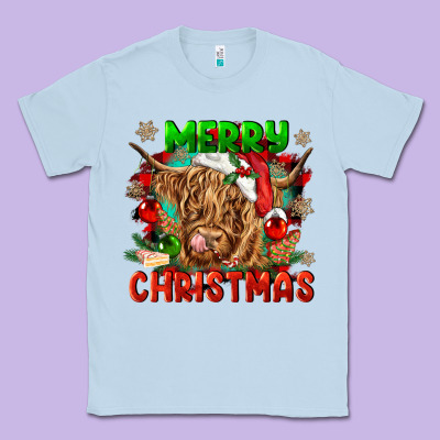 Merry Christmas Cow Classic Tee Designed By Cowgirlartshop