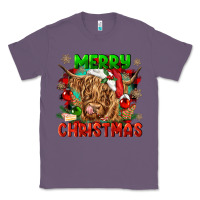 Lavender merry christmas cow Classic Tee - CowGirlArtShop