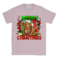 Lilac merry christmas cow Classic Tee - CowGirlArtShop