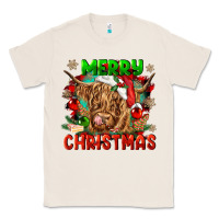 Natural merry christmas cow Classic Tee - CowGirlArtShop