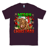 Plum merry christmas cow Classic Tee - CowGirlArtShop