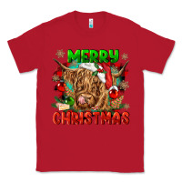 Red merry christmas cow Classic Tee - CowGirlArtShop